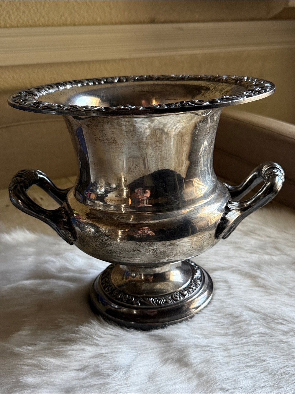 Vintage Champagne Bucket Decorative Urn with Ornate Handles - Picture 2 of 6